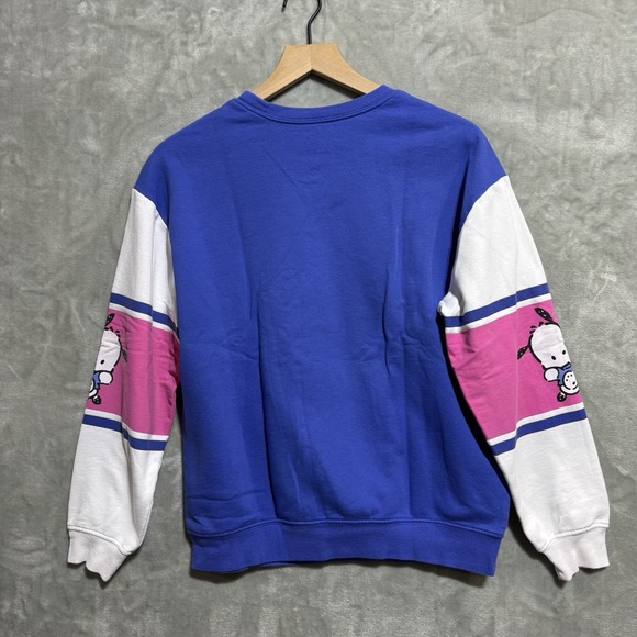 Pochacco Sanrio Crewneck Women's Medium Blue Colorblock Y2K Hello Kitty Friends‎ - Picture 2 of 6